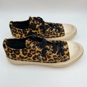 Allsaints Jazmin Leopard-Print Calf Hair Sneakers